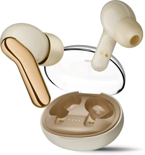 Image of Mivi Duopods Infinity [New Launch], 3D Sound, 70 H, AI-ENC, Game Mode & Voice Assist Bluetooth (Dune Beige, True Wireles