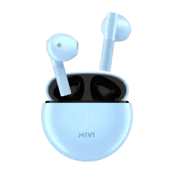 Mivi DuoPods K4 TWS,Rich Bass,50H Playtime,AI ENC,Low Latency,Type C,5.3 BT Earbuds Bluetooth Headset (Brisk Blue, True Wireless)