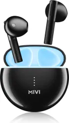 Mivi DuoPods K4 TWS,Rich Bass,50H Playtime,AI ENC,Low Latency,Type C,5.3 BT Earbuds Bluetooth Gaming Headset (Bold Black, True Wireless)