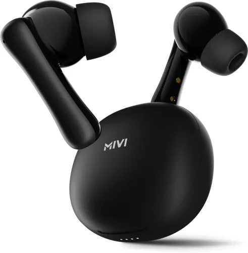 Image of Mivi DuoPods Storm [New launch], 60 Hrs, 13mm Drivers, Fast Charging, BT v5.3 Bluetooth Headset (Raven Black, True Wirel