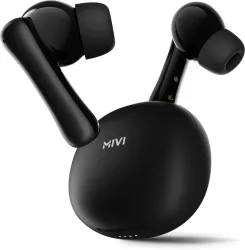 Mivi DuoPods Storm [New launch], 60 Hrs, 13mm Drivers, Fast Charging, BT v5.3 Bluetooth Headset (Raven Black, True Wirel