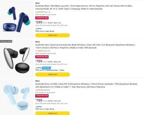 Image of Mivi DuoPods Upto 80% Off