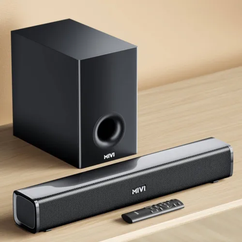 Image of Mivi Fort H120 Soundbar, 120 Watts, 2.1 Channel, Multi-Input and EQ Modes, BT v5.1 120 W