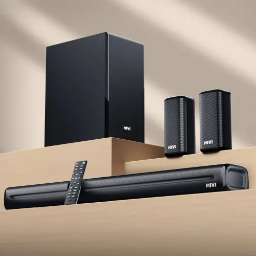 Image of Mivi Fort H550 Soundbar, 550 Watts, 5.1 Channel, Multi-Input and EQ Modes, BT v5.1 550 W Bluetooth Soundbar (Black, 5.1 