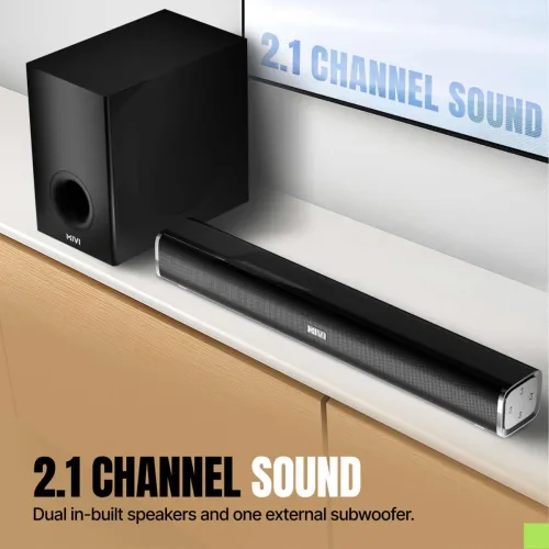 Image of Mivi Fort Sonic 200 Soundbar, 2.1 Channel, Multi-Input and EQ Modes, BT v5.3 200 W Bluetooth Soundbar