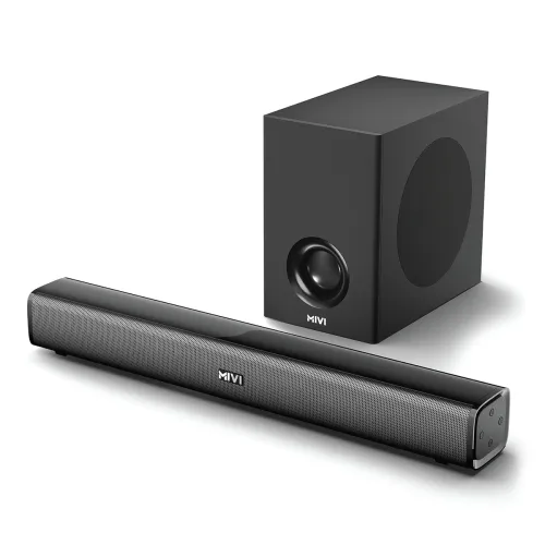 Image of Mivi Nex 100 Soundbar [New Launch], 90W 2.1 Channel Single Soundbar with Powerful Subwoofer and Deep Bass, Nex PowerStag