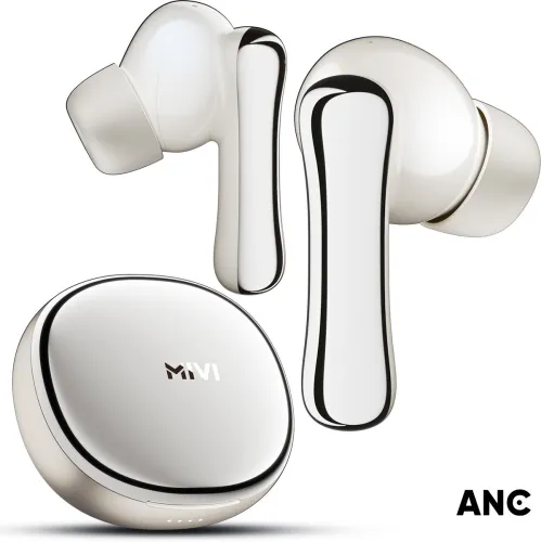 Image of Mivi Superpods Halo, 60Hrs PT, Spatial Audio, 35db ANC, Equalizer App Supp, Fast Chg. Bluetooth Headset (Mercury Brown, 