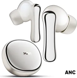 Mivi Superpods Halo, 60Hrs PT, Spatial Audio, 35db ANC, Equalizer App Supp, Fast Chg. Bluetooth Headset (Mercury Brown, 