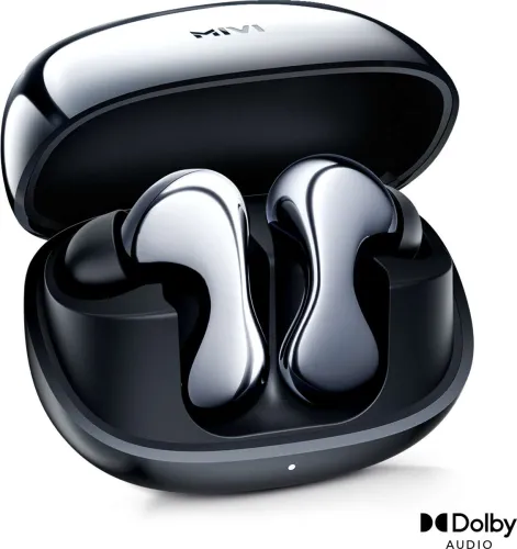 Image of Mivi Superpods Immersio, 60Hrs PT, Dolby Audio, Quad Mic, 3D HD Audio, Fast Chg 5.4v Bluetooth Headset (Nexus Black, In 
