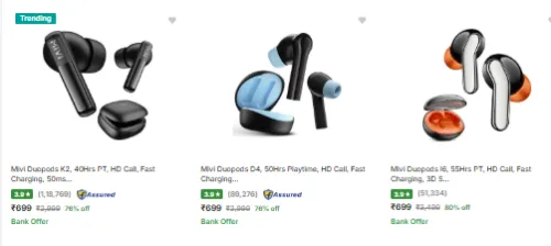 Image of Mivi True Wireless Earbuds starting @ ₹699