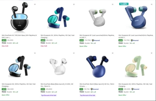 Image of Mivi True Wireless Earbuds upto 85% Discount