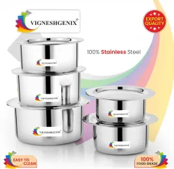 MKIU Pack of 5 Stainless Steel Stainless Steel Tope Set of 5