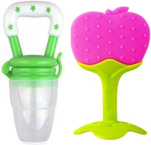 Image of MMShopy Fruit ,Food Nibbler & FRUIT TEETHER Feeder 