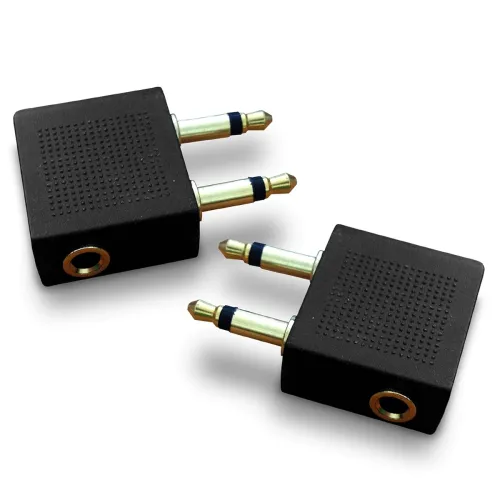 Image of Mobi Lock Gold Airplane Headphone Adapters Po2