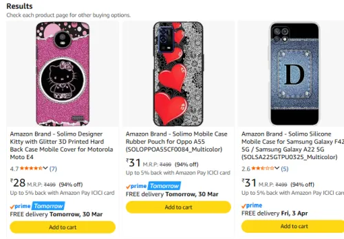 Image of Mobile Case Cover Starting @ ₹28