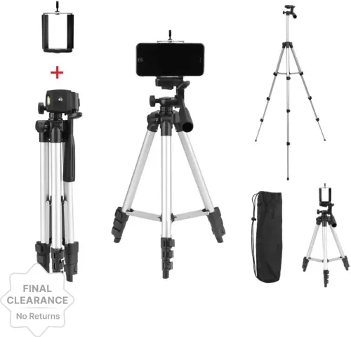 Image of Mobile, DSLR, Mirrorless, Portable Lightweight Aluminum Tripod 