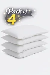 Moca by Monte Carlo Microfibre Sleeping Pillow Pack of 4 Solid (White)