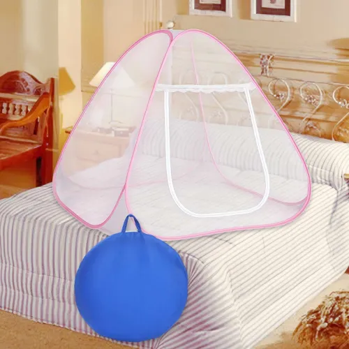 Image of Moca by Monte Carlo NETMOSQUIT Polyester Washable Adults Mosquito Net (Pink, Bed Box)
