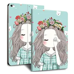 MOCA iPad 10.2 Inch Flip Cover Flower Girl