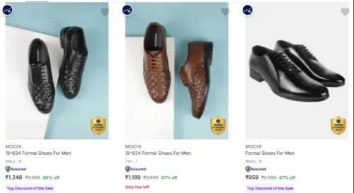 Image of MOCHI Men’s Formal Shoes at minimum 66% Discount