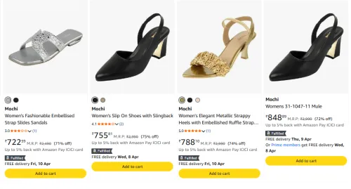 Image of Mochi Women Footwear Minimum 70% Discount