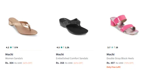 Image of Mochi Women's Footwear upto 82% Discount