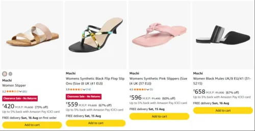 Image of Mochi Women's Sandals upto 75% discount 