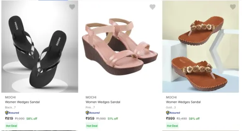 Image of Mochi Women's Wedges upto 59% Discount