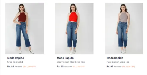 Image of Moda Rapido Cotton Crop Top Starting At @₹95