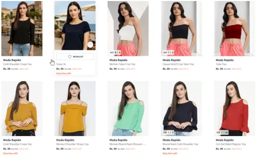 Image of Moda Rapido Crepe Top Starting Prize @ ₹99