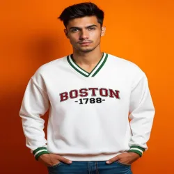 Moda Rapido Men V-Neck Varsity Printed Sweatshirt