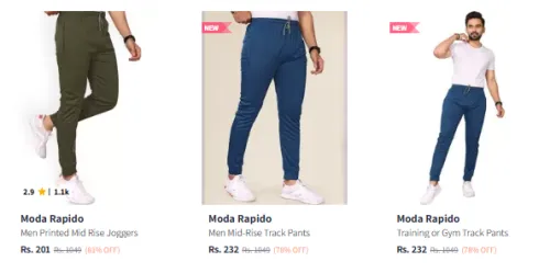 Image of Moda Rapido Men's Joggers Starting @ ₹201
