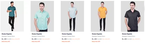 Image of Moda Rapido Men's Shirts at minimum 80% Discount