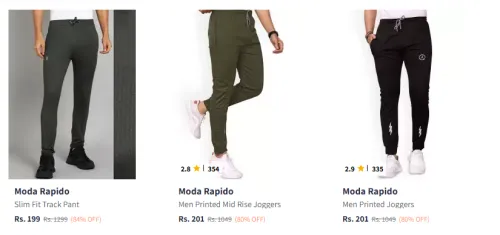 Image of Moda Rapido Men's Track Pants starting @ ₹199