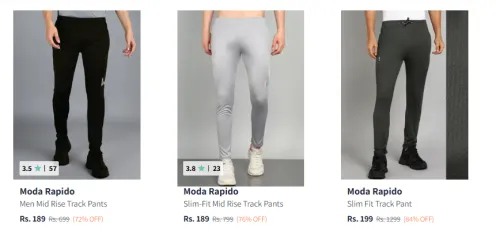 Image of Moda Rapido Men's Trackpants upto 84% Discount