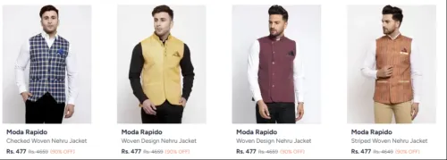 Image of Moda Rapido Nehru Jackets at minimum 90% Discount