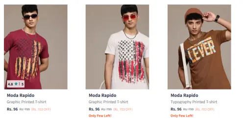 Image of Moda Rapido T-shirts at Starting @ ₹96