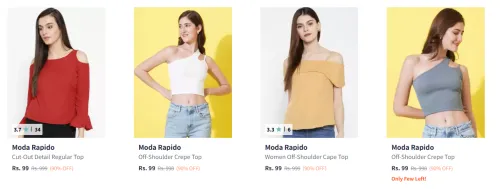 Image of Moda Rapido Women's Tops starting at ₹99