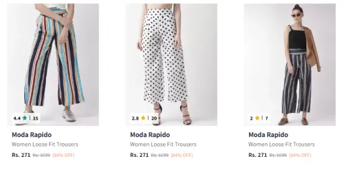 Image of Moda Rapido Women's Trousers Starting @ ₹271