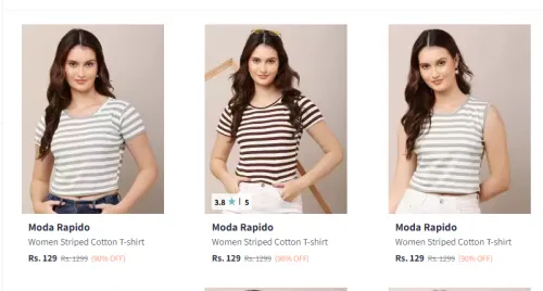Image of Moda Rapido Womens T-Shirts at 90% Discount 