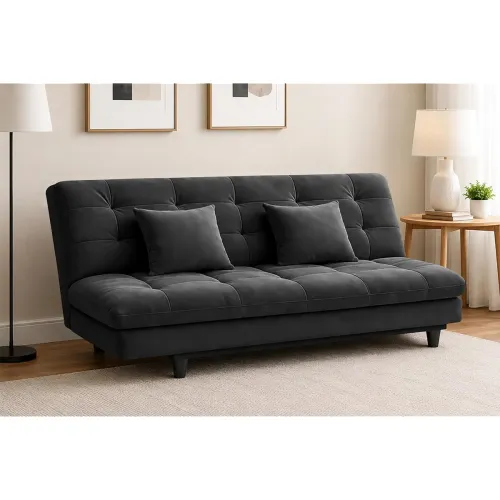 Image of Modern 3-Seater Convertible Futon Sofa Bed