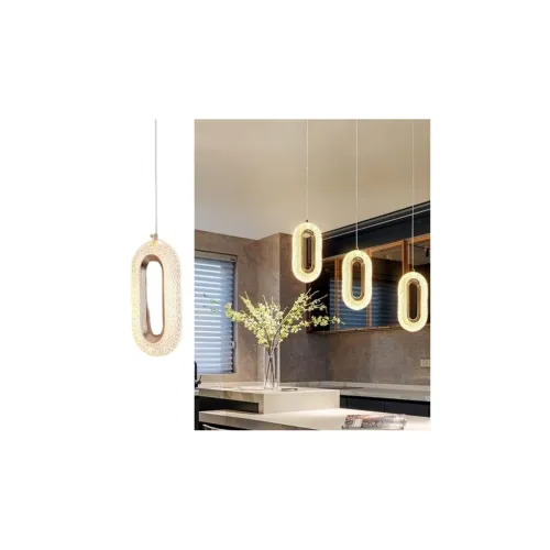 Image of GAUVIK Modern Glossy Crystal Oval Pendant Lamp