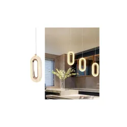 GAUVIK Modern Glossy Crystal Oval Pendant Lamp