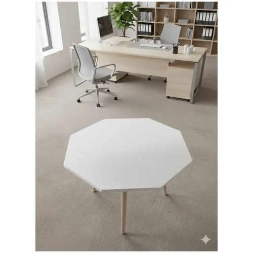 Image of Modern Octagonal Wooden Side Table