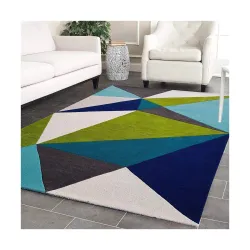 Modern Super Soft Carpet Geometric Handmade Woolen Carpet for Living Room
