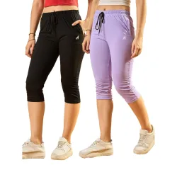 Modeve Women Solid Cotton Blend Capri