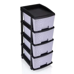 Modular 4-Tier Plastic Storage Drawer Organizer – 79cm (