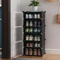 AYSIS Premium Modular Plastic Shoe Rack for Home with Door