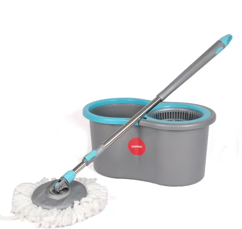 Image of MODWARE 360° Spin Mop & Bucket Set with Wringer Microfiber Refill Blue 7L