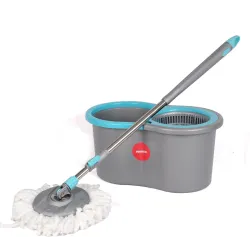 MODWARE 360° Spin Mop & Bucket Set with Wringer Microfiber Refill Blue 7L